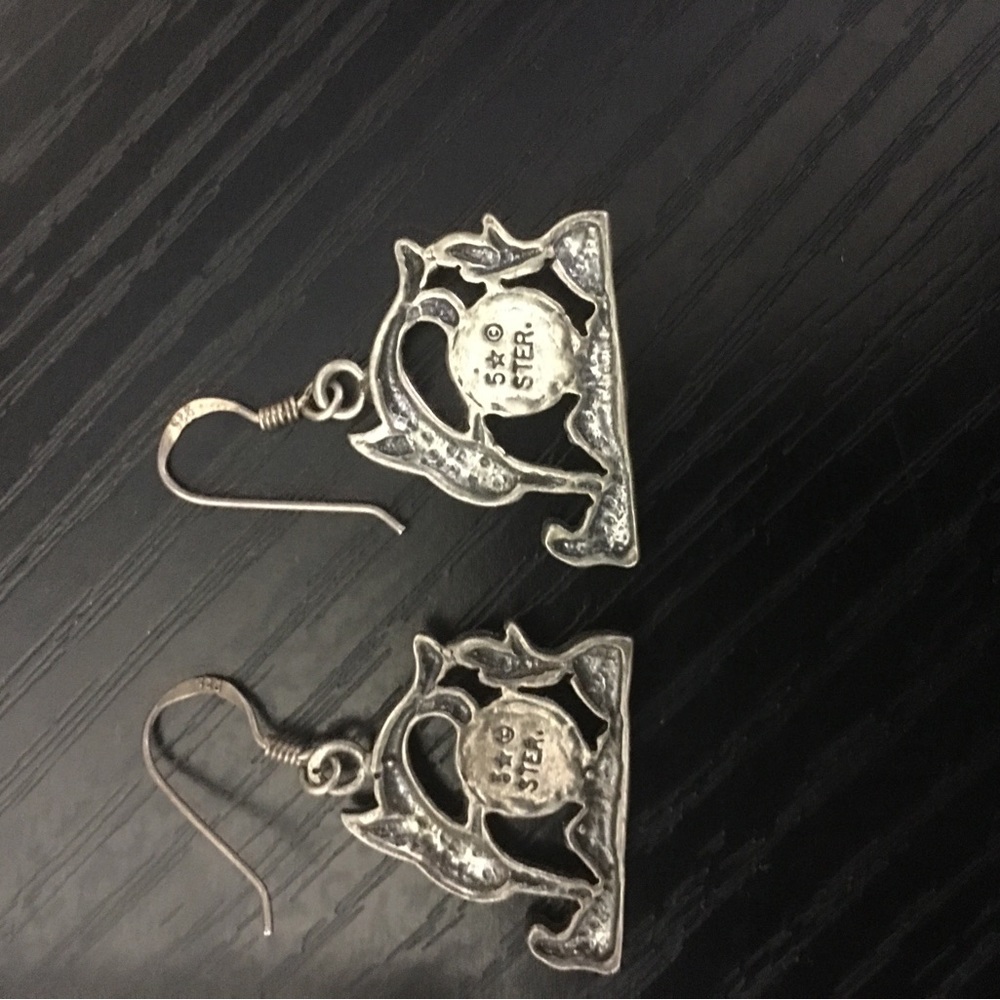 Vintage Sterling silver dolphin earrings - Picture 6 of 6